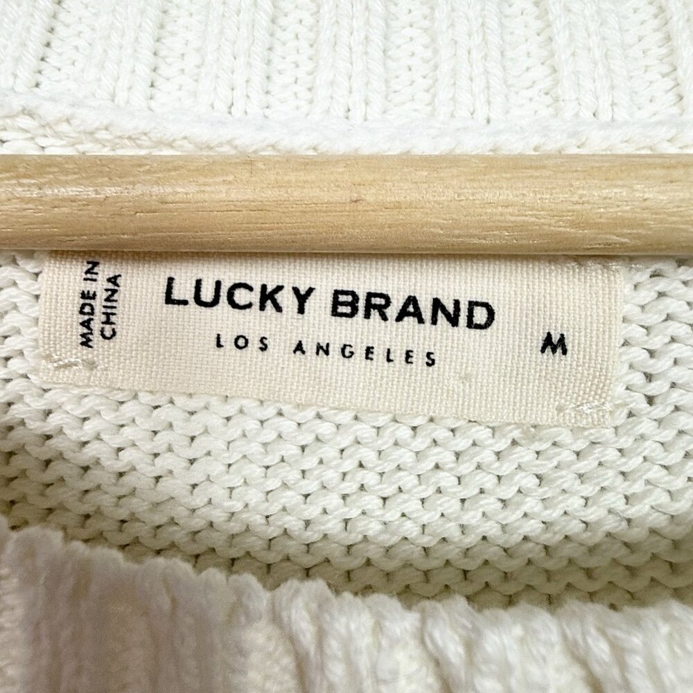 LOFT Women's Mixed Knit Sweater Off White Size Medium Semi Open Knit - Picture 5 of 6
